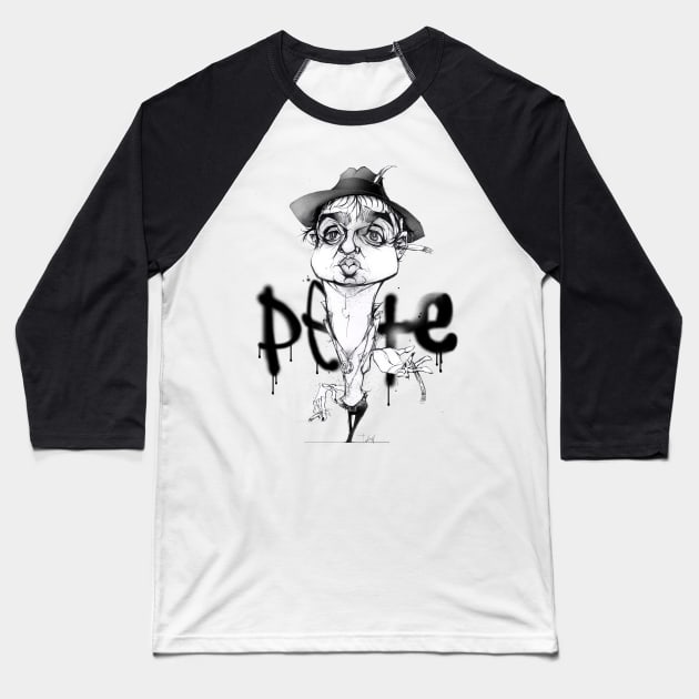 Pete Doherty Baseball T-Shirt by IAN TOVEY ILLUSTRATOR